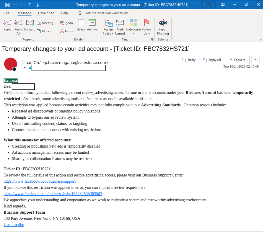 Salesforce Lure Email