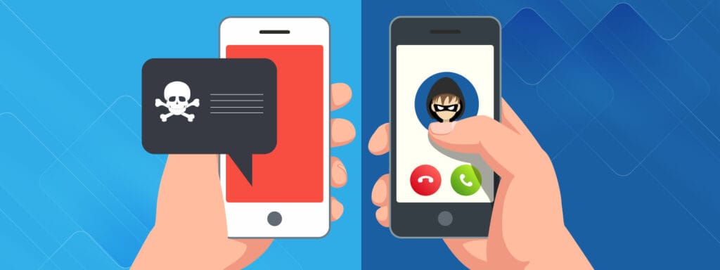 Smishing and phone scam awareness banner