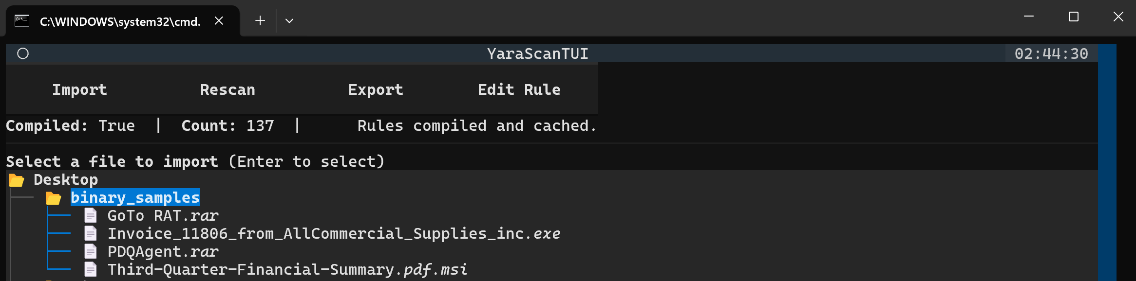 ghostYara rule example